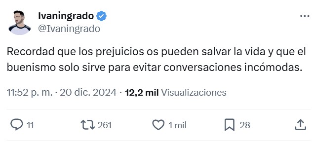 Los prejuicios son como los cuchillos: si los usas bien son una buena herramienta.