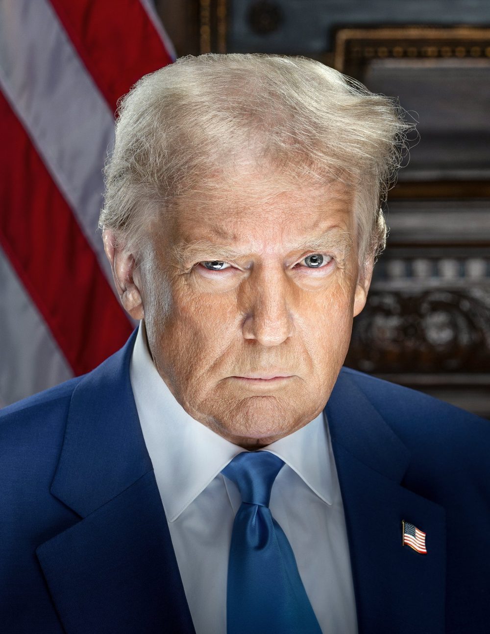 Retrato oficial de Donald Trump como presidente de los Estados Unidos.