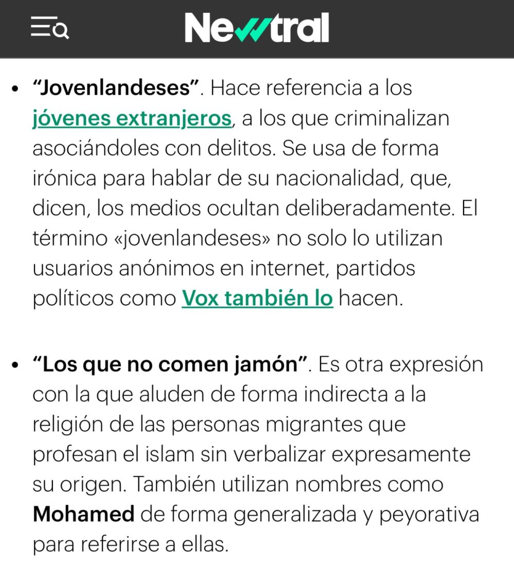 Atentos al diccionario super neutral de Newtral