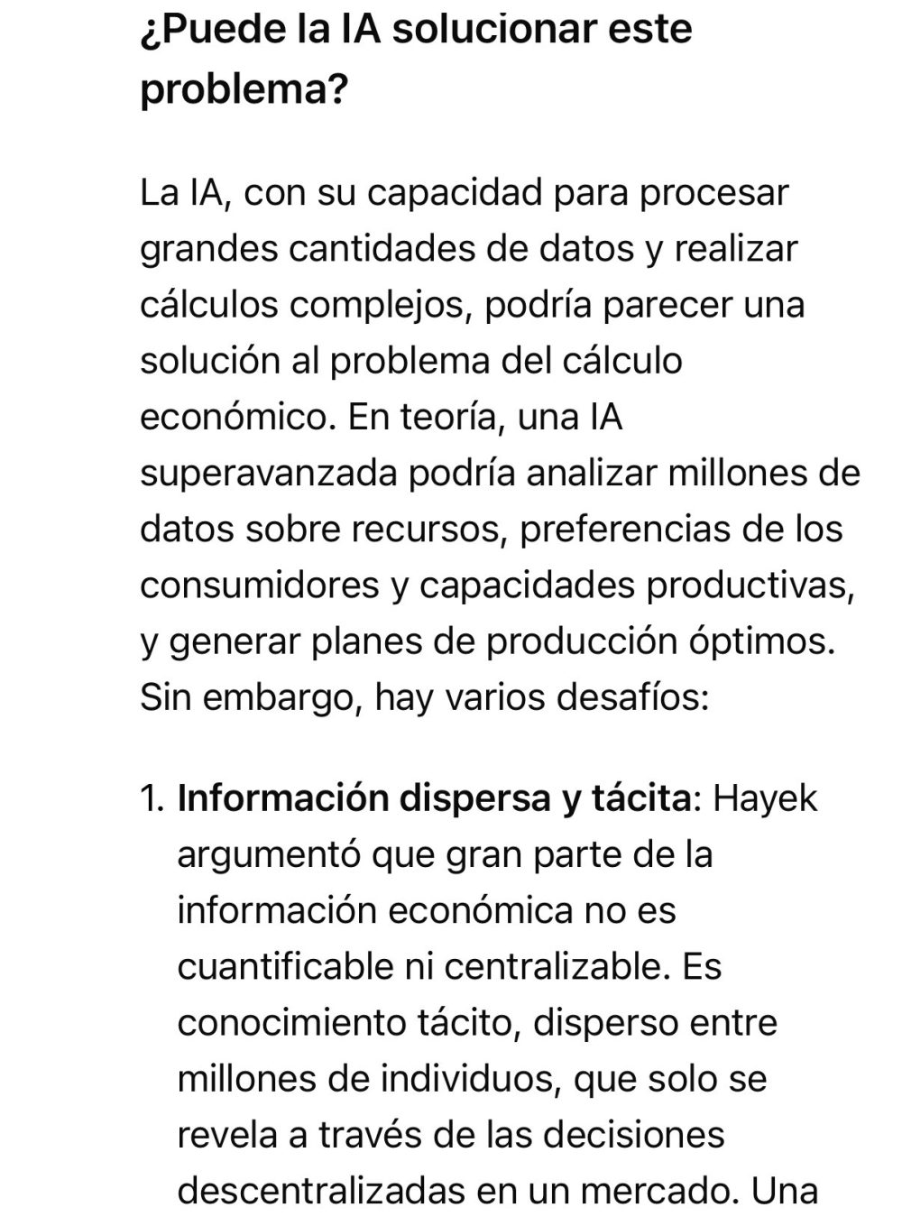 Hasta la IA china sabe que la planificación socialista no funciona.