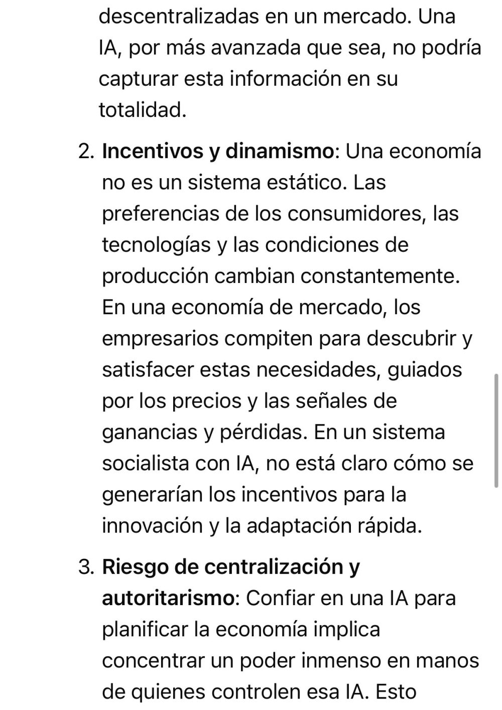 Hasta la IA china sabe que la planificación socialista no funciona.