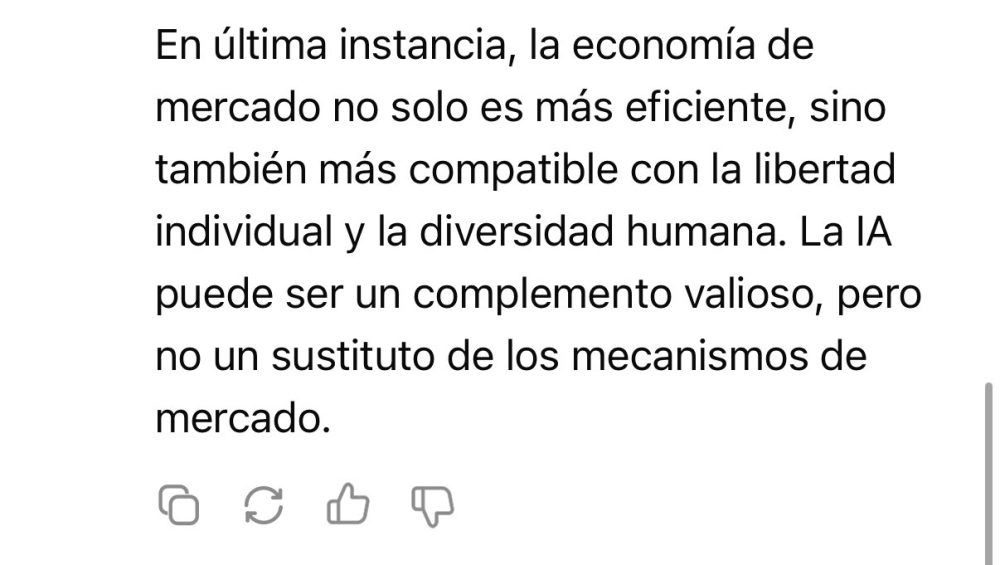 Hasta la IA china sabe que la planificación socialista no funciona.