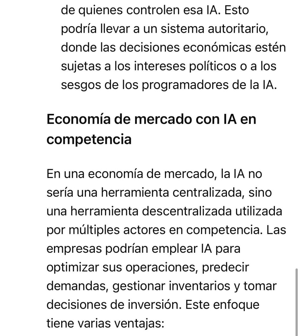 Hasta la IA china sabe que la planificación socialista no funciona.