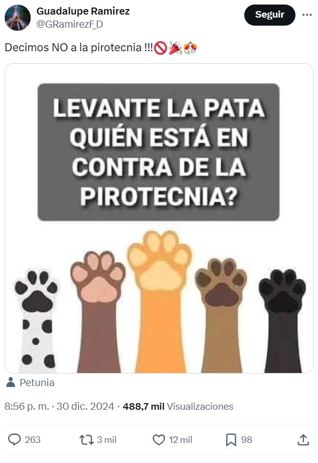 "Que levante la pata quien está en contra de la pirotecnia"