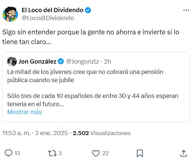 La mitad de los jóvenes cree que no cobrará una pensión pública cuando se jubile.