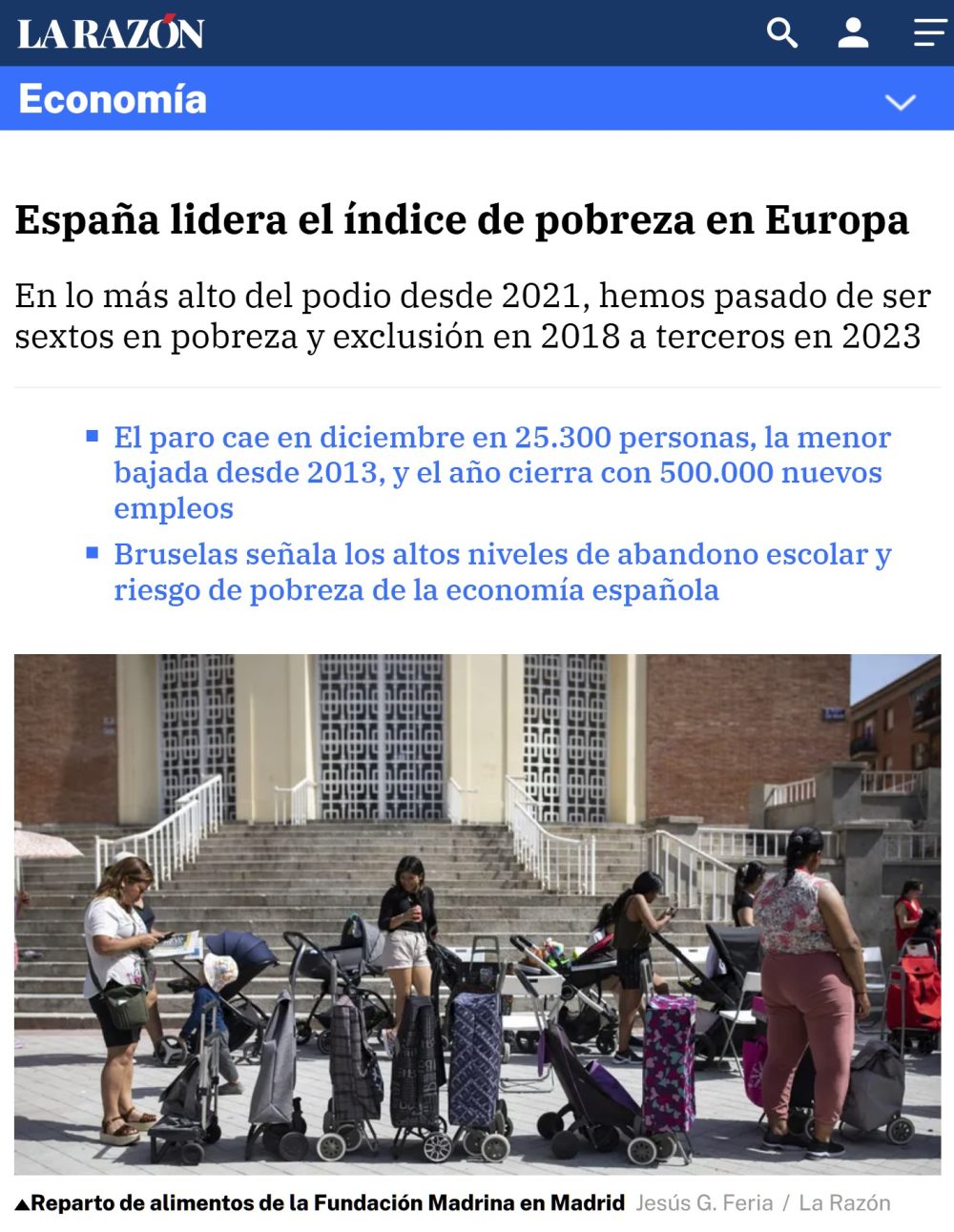 España: el país con el mayor índice de miseria de la Unión Europea.