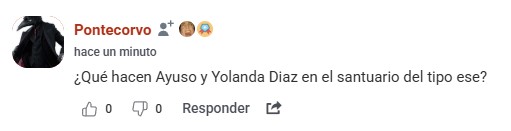 Ayuso se apunta a peregrinar por el santuario de Frank Cuesta.