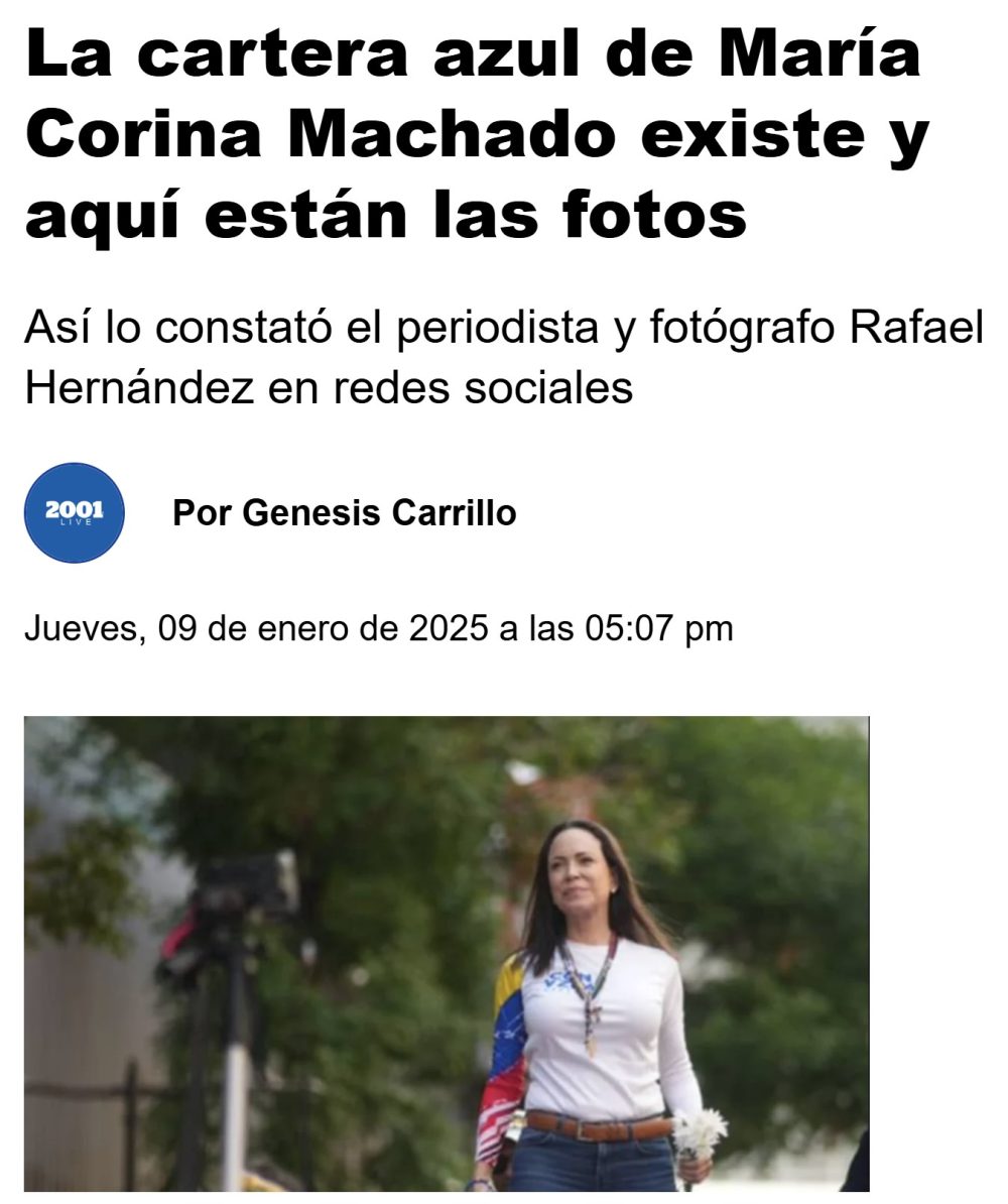 La misteriosa cartera de María Corina Machado.