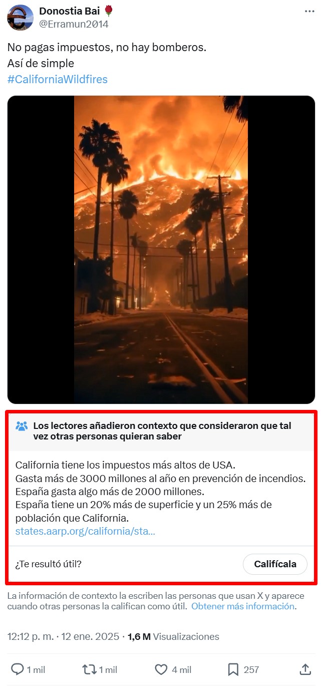 “En California no se pagan impuestos”.