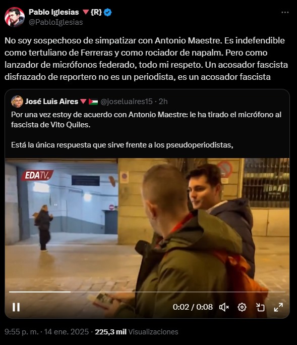 Presentadores y periodistas de La Sexta se ríen de que Antonio Maestre lanzase el micro de Vito Quiles.