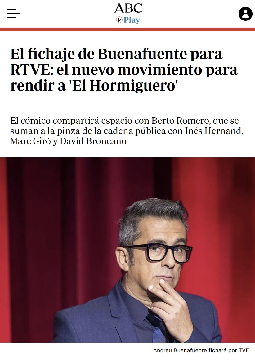 RTVE ficha a Buenafuente para seguir asediando al Hormiguero.