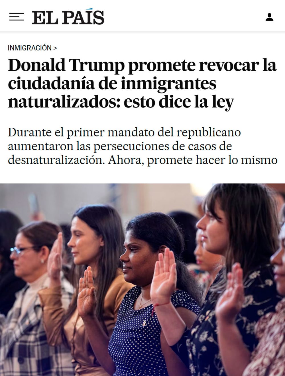 El titular: Trump va a revocar la ciudadanía de inmigrantes nacionalizados.