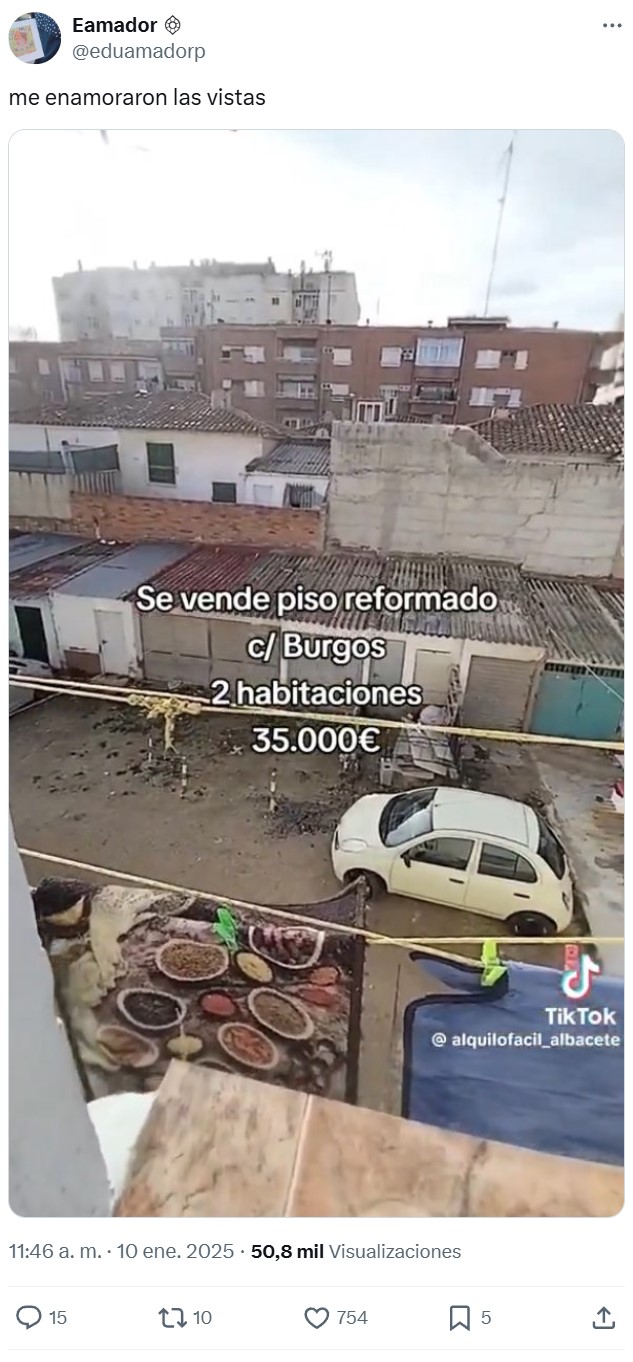 El que no tiene un piso en propiedad es porque no quiere: 35.000 euros con estas maravillosas vistas.