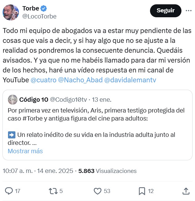 "Soy la primera testigo protegida del caso Torbe".