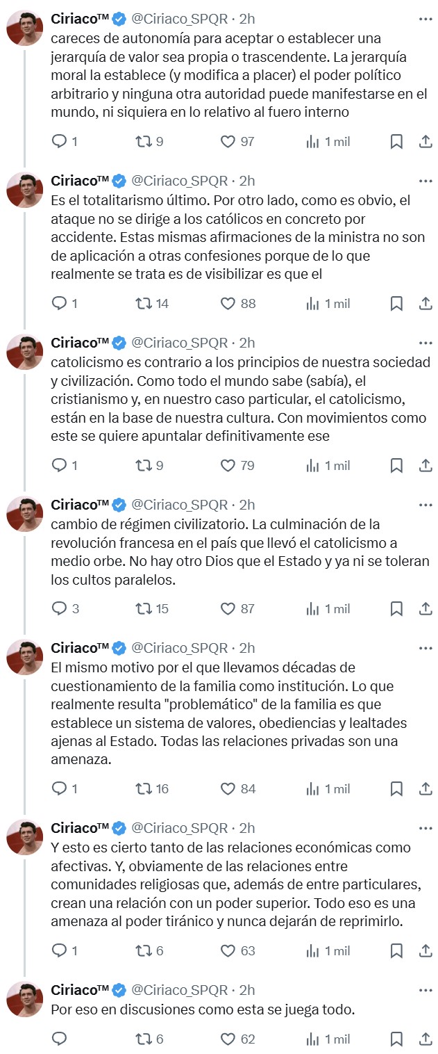 Ministra de Igualdad sostiene que negar la comunión a los homosexuales es "claramente inconstitucional".