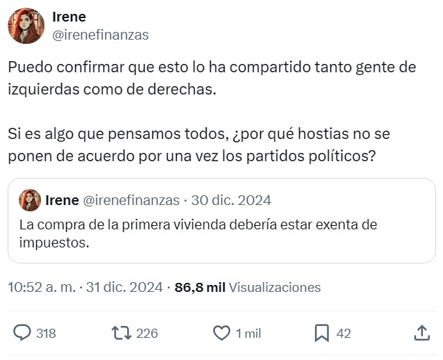El miedo que tienen a la pregunta "¿Por qué cobran impuestos por compra de la primera vivienda?" es que se puede extrapolar a muchas otras cosas...