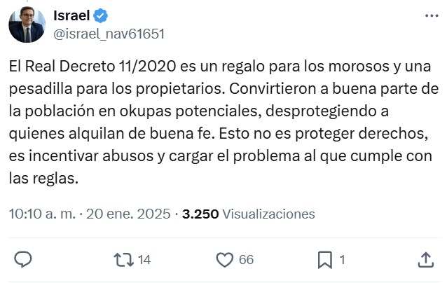 Cualquier moroso que gane menos de 1800€ al mes es protegido por el Real Decreto 11/2020 pro-okupa.