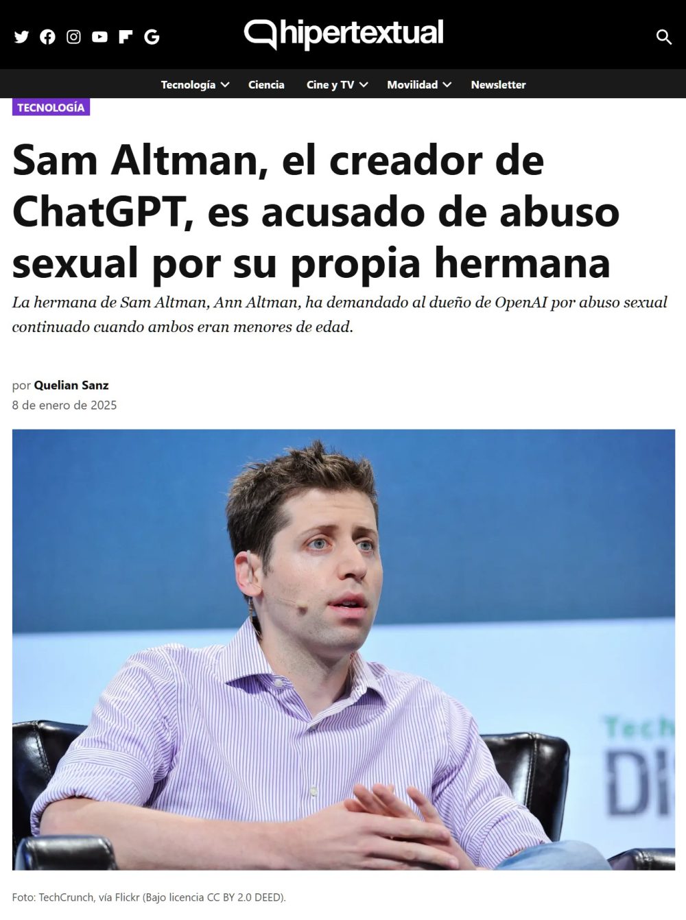 Su hermana le ha puesto una demanda por abusos cuando ambos eran menores de edad.