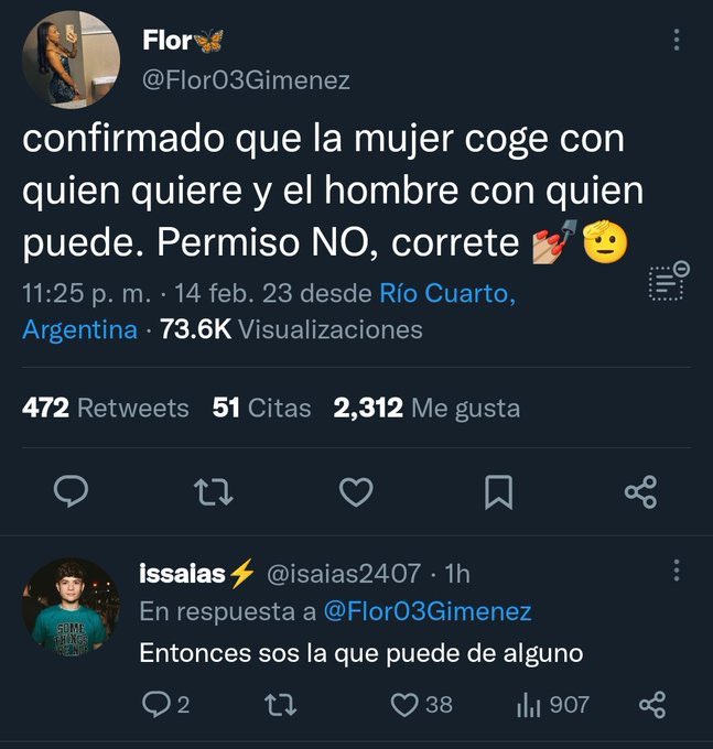 “La mujer foia con quien quiere, y el hombre con quien puede”