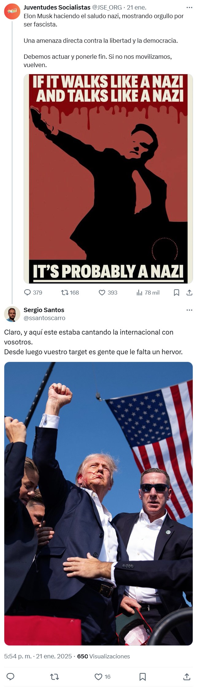 Never Forget cuando Trump apoyó al PSOE interpretando la internacional.