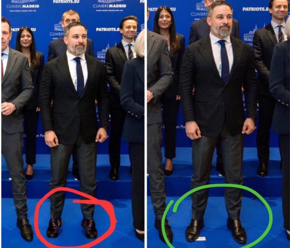 Oscar Puente publica una foto chopeada de Abascal en la que estaría de puntillas para parecer más alto.