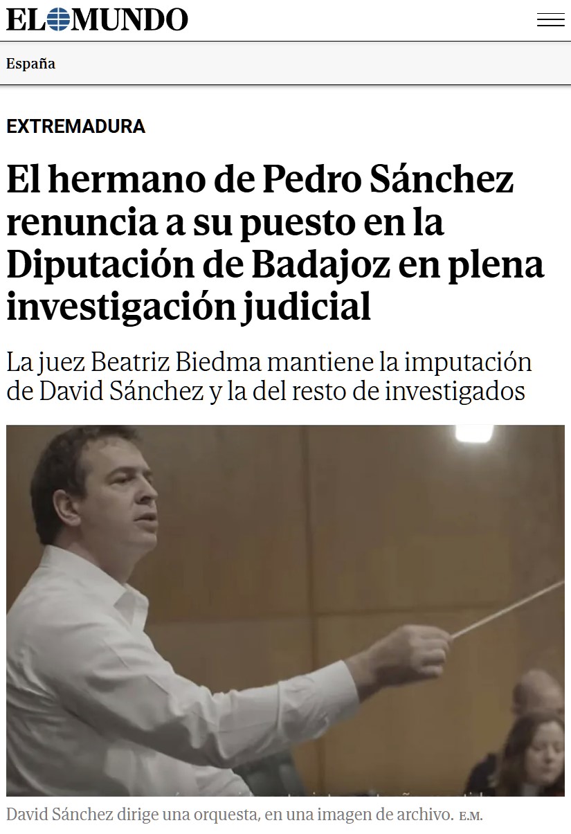 El hermano de Pdro Snchz renuncia a su puesto de presunto (jaja) enchufado virtual.