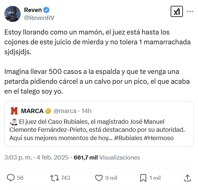 El juicio de Jenni Hermoso contra Rubiales acaba de empezar y el juez ya está hasta los santísimos cоjоnes.