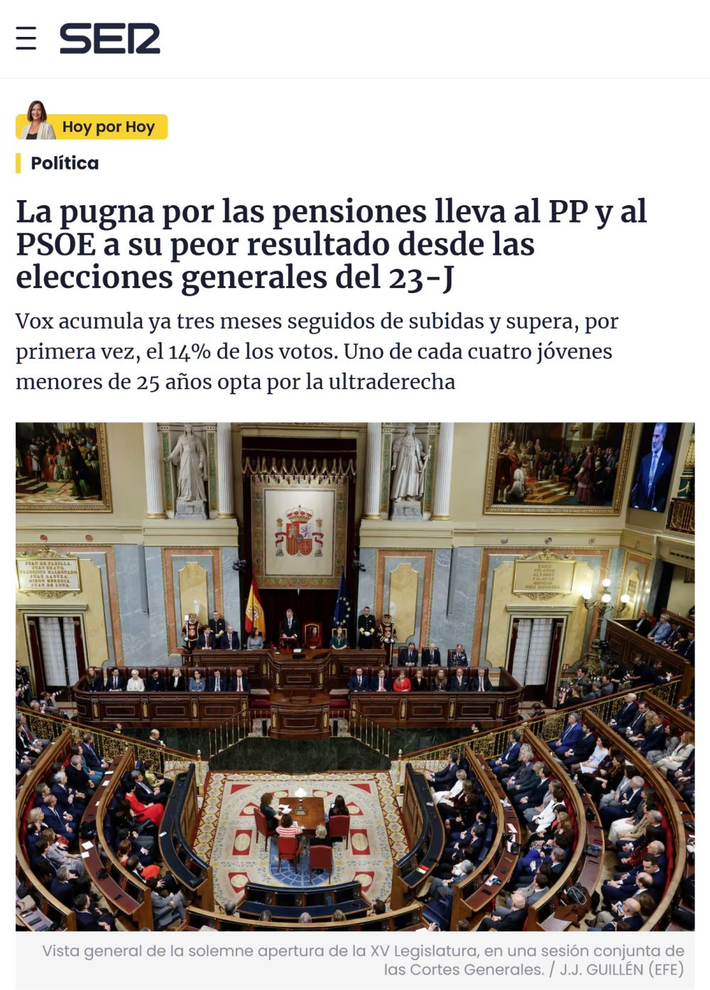 VOX ya supera al PP y al PSOE en los votantes que tienen entre 18 y 34 años