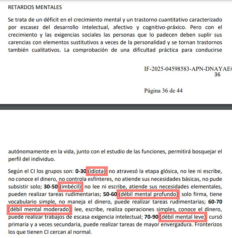 Milei decreta que discapacitados se clasifiquen en "idiota", "imbécil" y "débil mental"