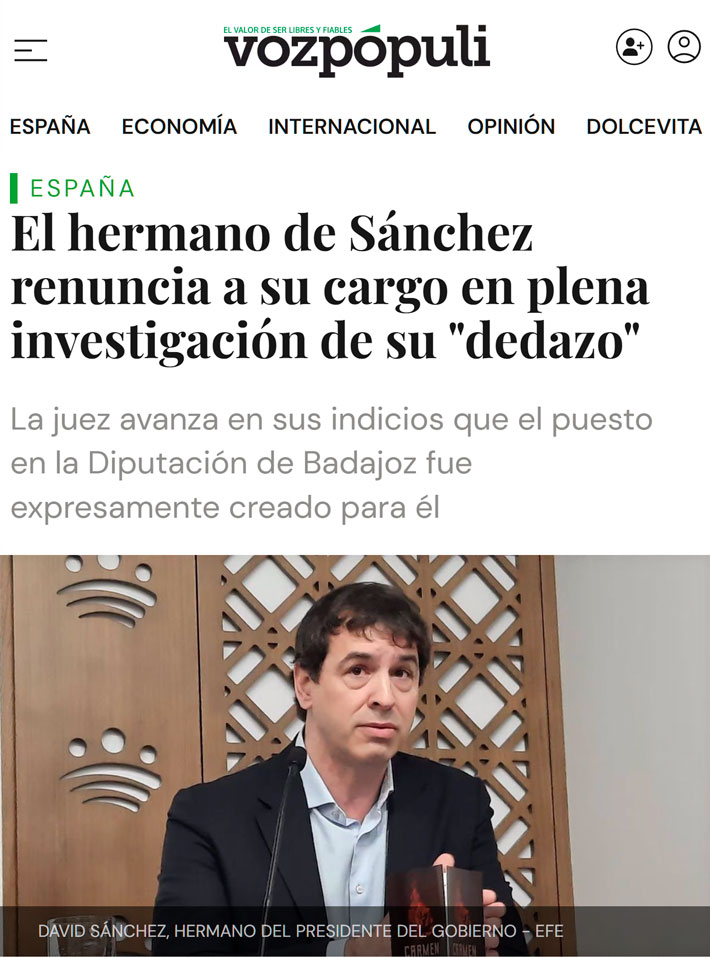 El hermano de Pdro Snchz va a hacer lo mismo que hasta ahora, pero sin cobrar.