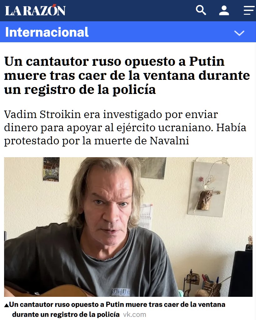 Otro opositor ruso que amocha por “ventanitis”.