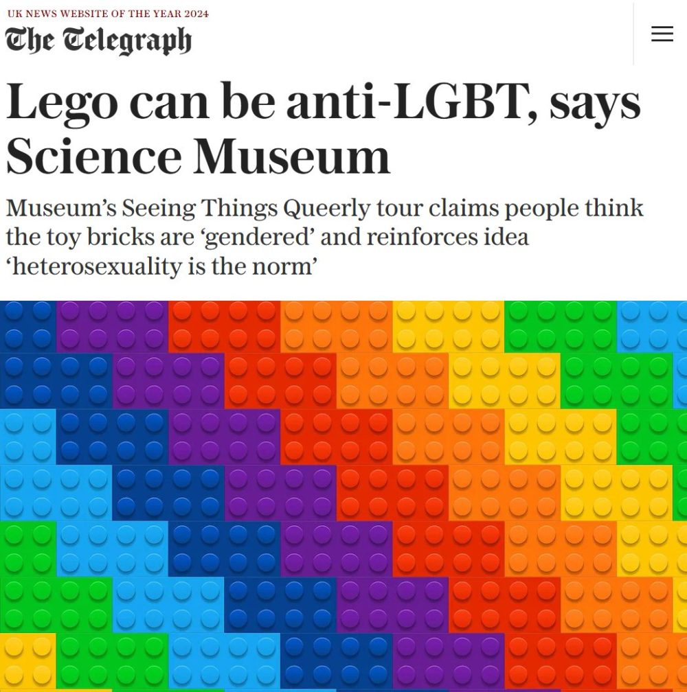 El Museo de Ciencias de Londres dice que Lego puede ser “anti-LGBT” porque los ladrillos tienen “partes masculinas o femeninas” que están hechas para “acoplarse” entre sí