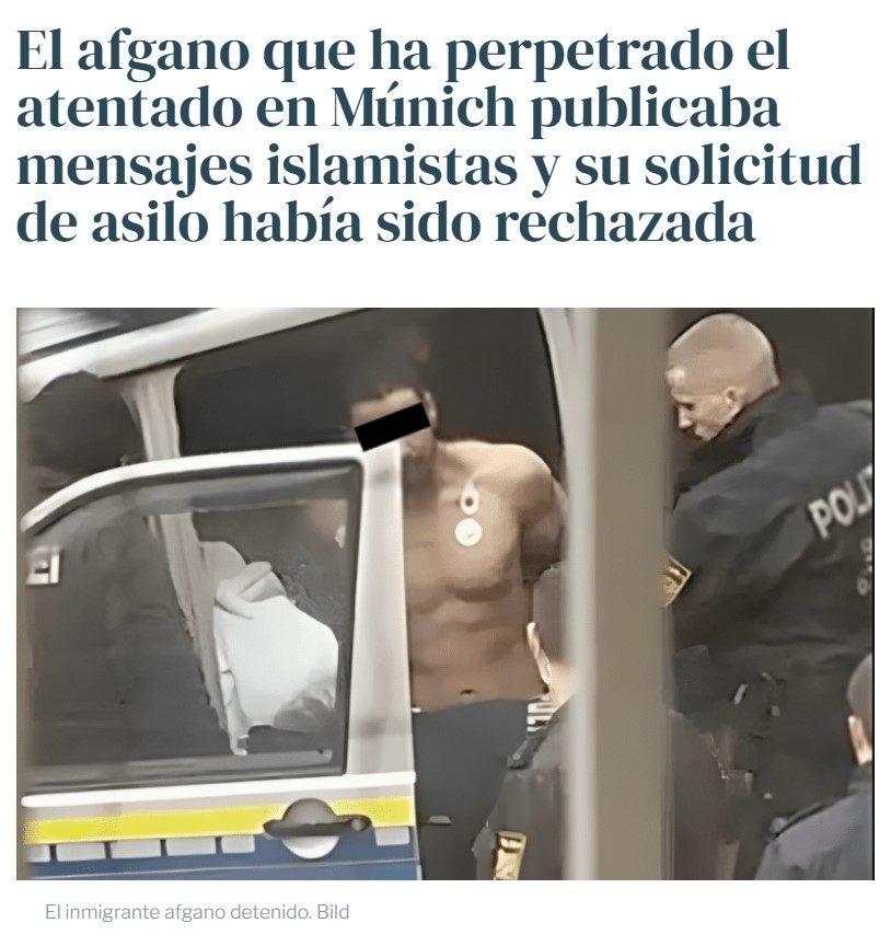El responsable del atropello masivo en Múnich es un afgano solicitante de asilo.