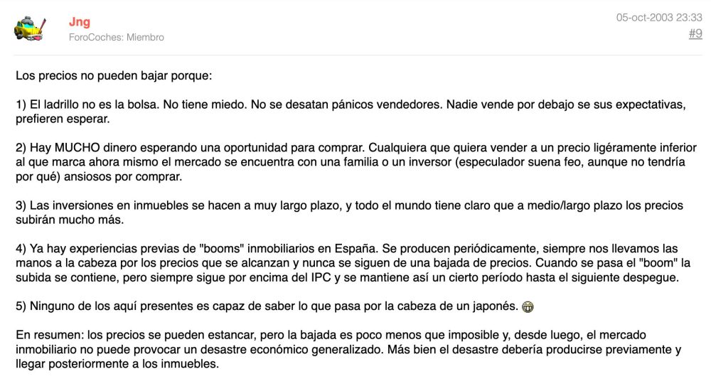 Así negaban algunos forococheros la burbuja de la vivienda de 2007