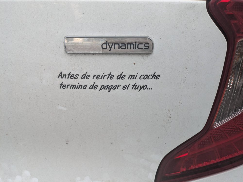 “Antes de reírte de mi coche…”