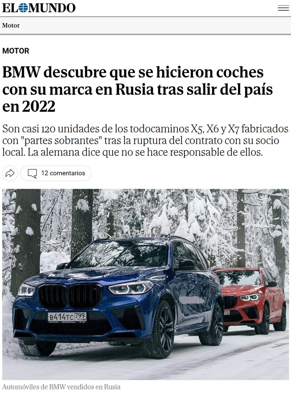 120 BMWs nacieron en Rusia a partir de piezas sobrantes después de que la marca abandonase el país tras el inicio de la guerra.