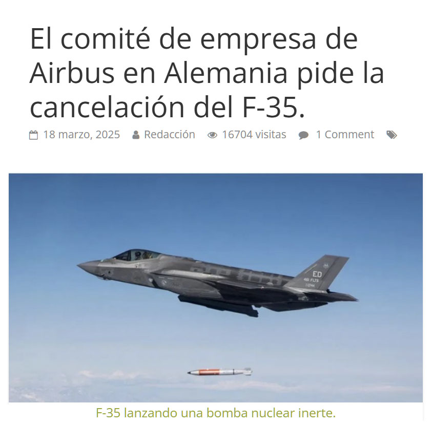 No molaría nada ir a usar tus flamantes F-35 y que desde EEUU te los puedan convertir en un carísimo pisapapeles.