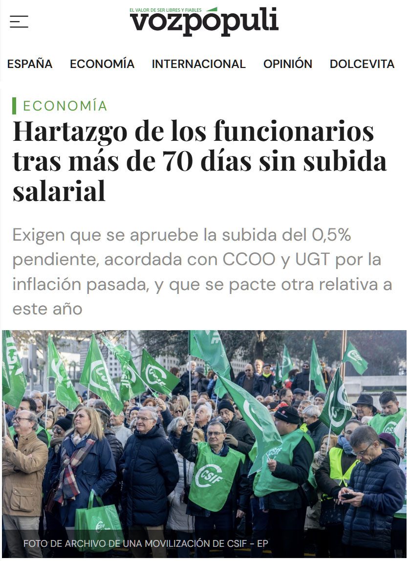 Los funcionarios están hartos de que no les suban el sueldo.