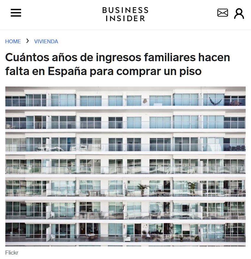 6,1: La media de años completos de ingresos familiares que hacen falta para comprar un piso en España.