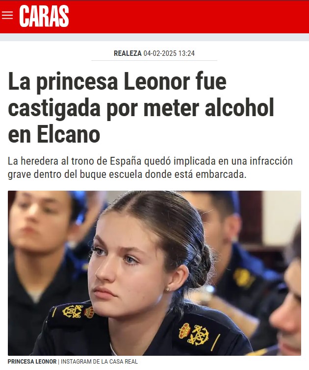 Imaginad qué movida para el que pilló a Leonor metiendo priva en el barco…