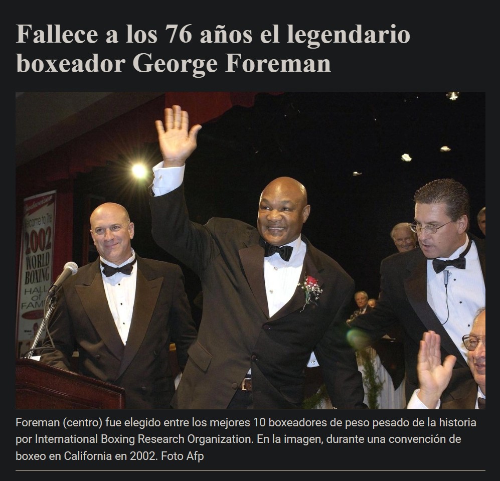 Ha muerto George Foreman.