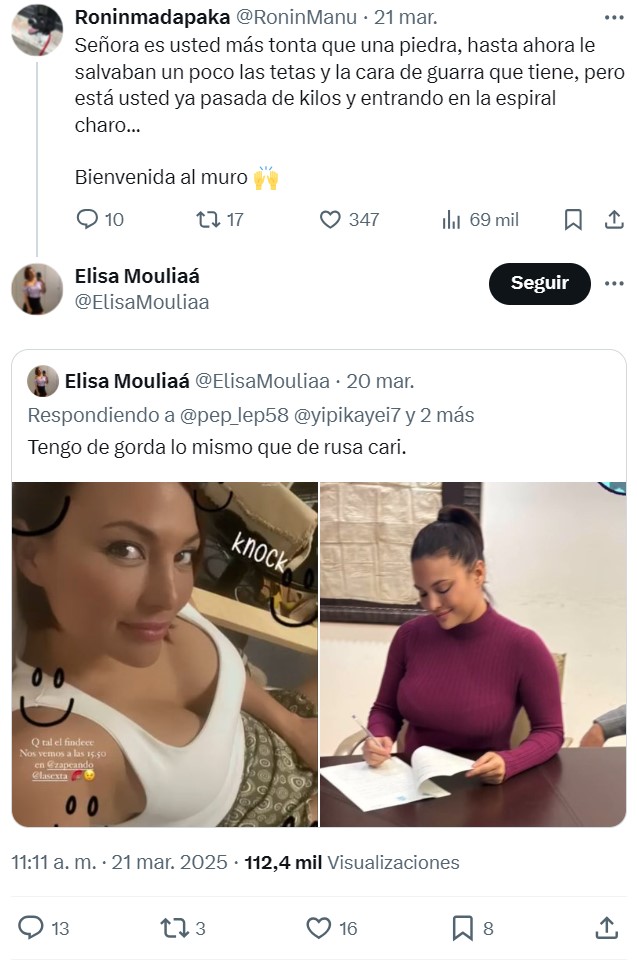 Elisa Mouliaá dice que está en su “PRIME FÍSICO” y sube fotos para demostrarlo.