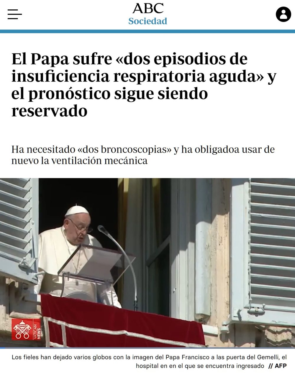 El Papa sigue en su montaña rusa particular.