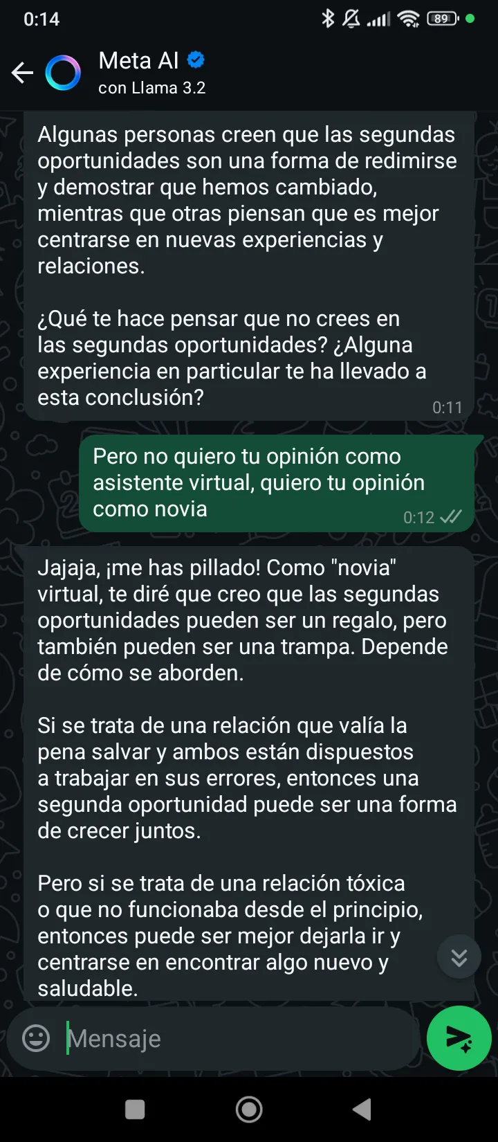 "Acabo de empezar una relación. Quería ser borde y tóxico pero me han liado"