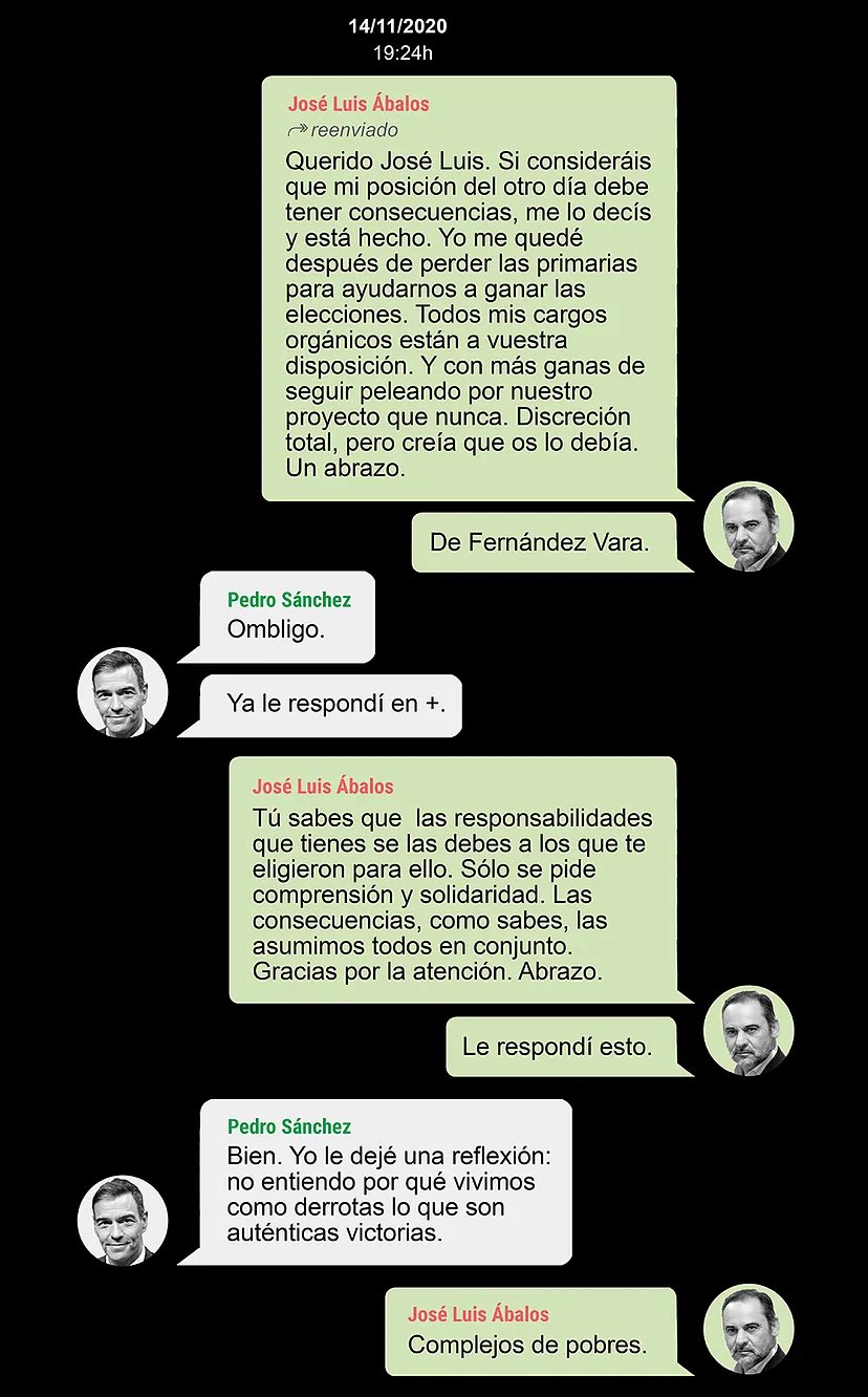 El Mundo ha filtrado mensajes entre Pdro Snchz y Ábalos.
