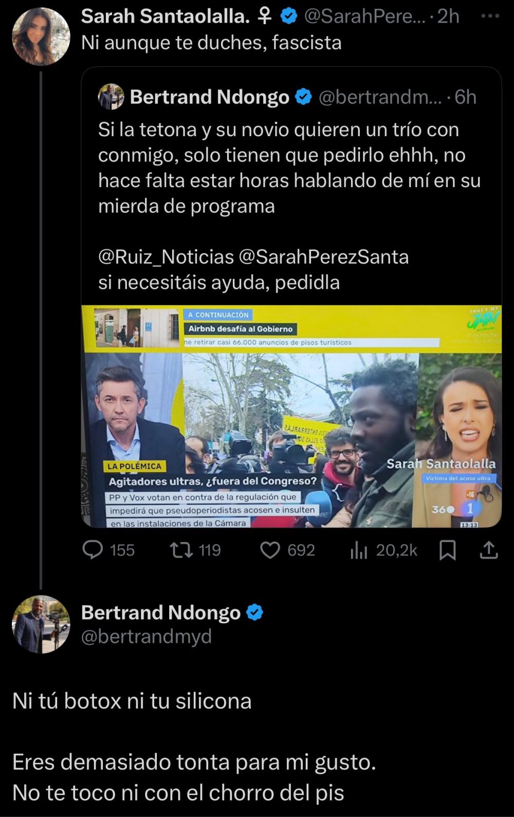 Antonio Maestre se pone chulo y vioIento con Bertrand Ndongo y le llama "nаzi".