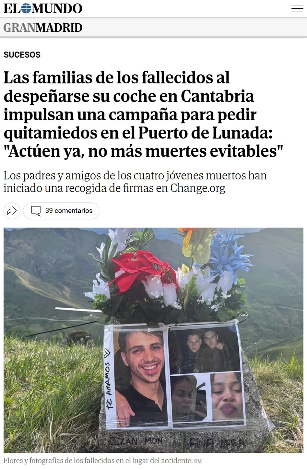 Casualmente esta noticia es del mismo día en el que se despeña un Ferrari en un pueblo de León.