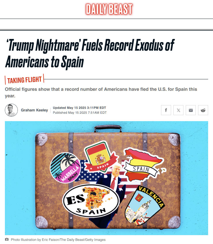 La "pesadilla de Trump" alimenta un éxodo récord de estadounidenses a España