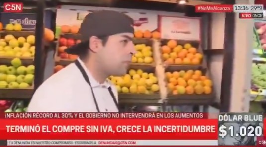 Canal de TV en Argentina: “Inflación record al 30% y el Gobierno no hase nada”