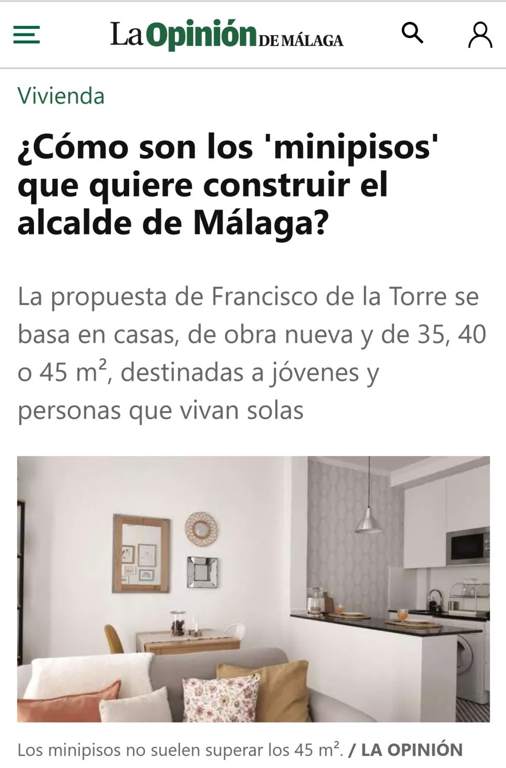Así serán los minipisos que quiere construir el alcalde de Málaga.